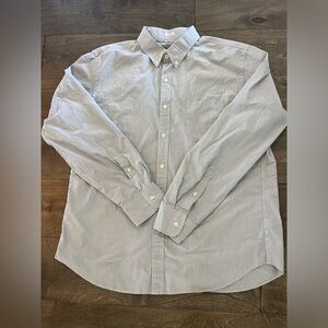 J. Crew Mens Tailored Fit Washed Casual XL Long Sleeve Gray Pinstriped Shirt